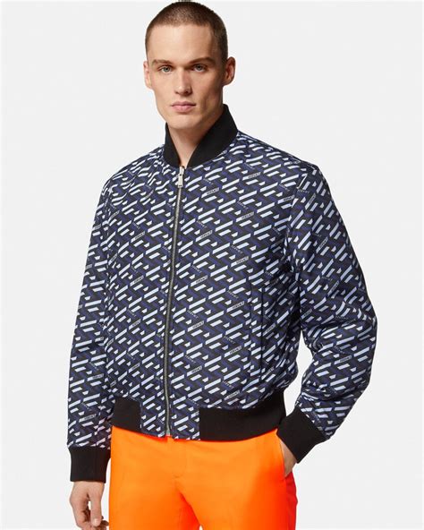 versace collection greca bomber jacket|Versace trench jacket men.